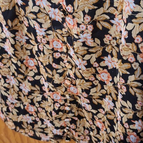 Nasty Gal Mini Dress Womens 6 Sheer Lined Floral Chiffon Metallic Club Going Out - Picture 3 of 12